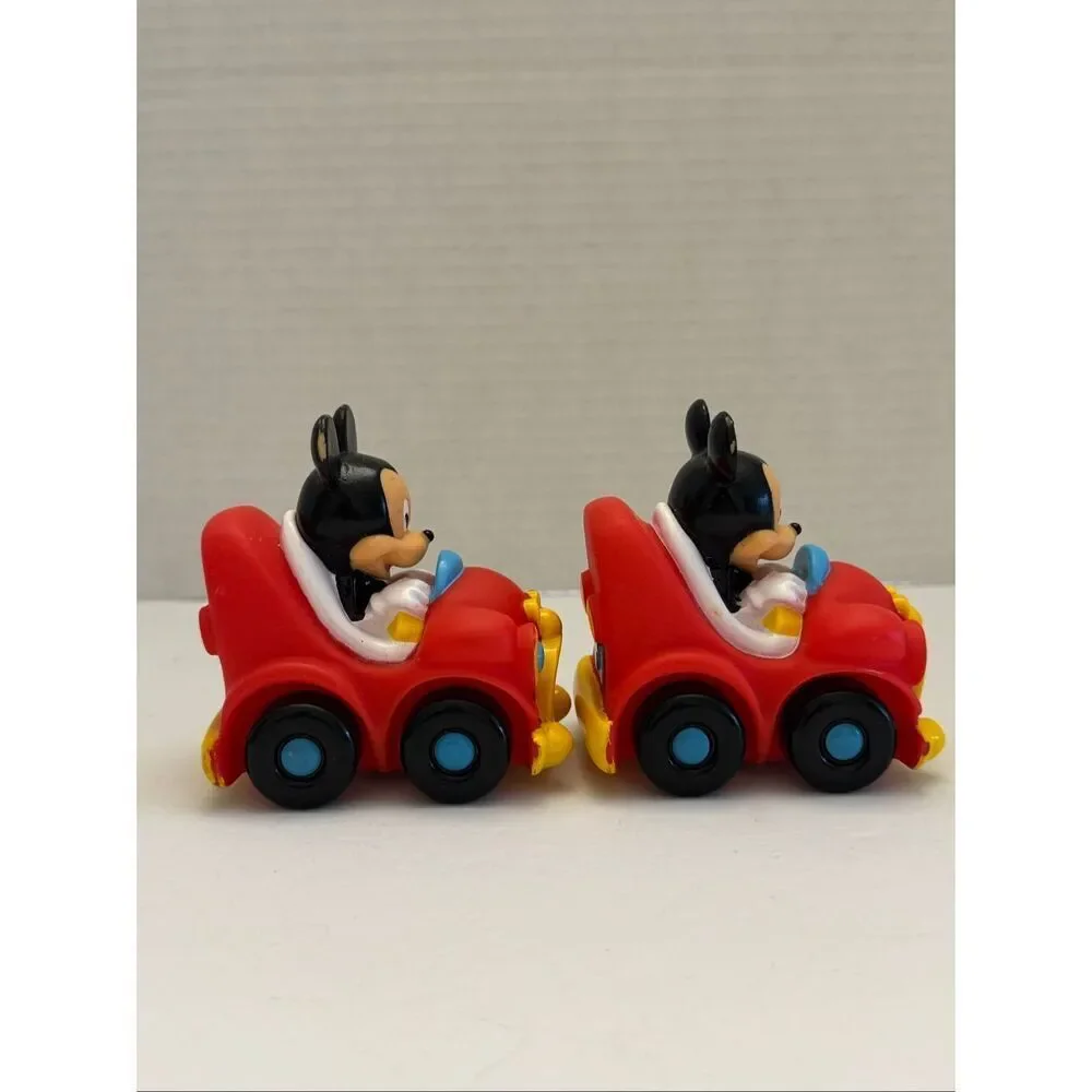 Disney Mickey Mouse Roll-along Red Toy Car by Sassy Push & Go Vehicle Set of 2